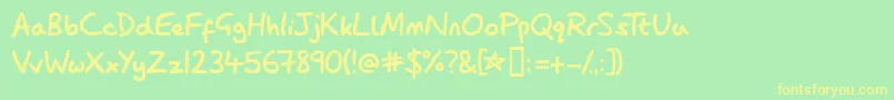 Lazy ffy Font – Yellow Fonts on Green Background