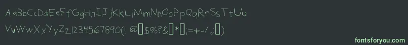 ChildSerialKiller-Schriftart – Grüne Schriften auf schwarzem Hintergrund