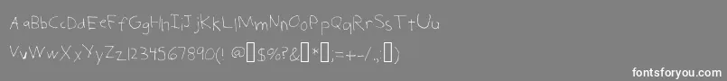 フォントChildSerialKiller – 灰色の背景に白い文字