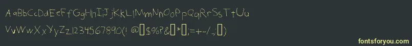 Fonte ChildSerialKiller – fontes amarelas em um fundo preto