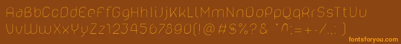 Lelim200-Schriftart – Orangefarbene Schriften auf braunem Hintergrund