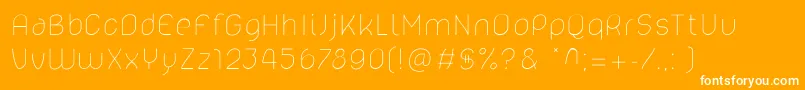 Lelim200-Schriftart – Weiße Schriften auf orangefarbenem Hintergrund