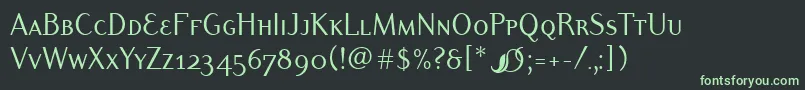フォントDyadisscitcTt – 黒い背景に緑の文字