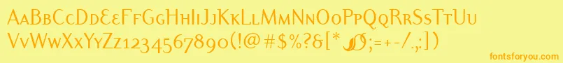 DyadisscitcTt Font – Orange Fonts on Yellow Background