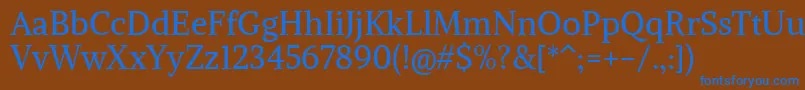 AlikeRegular Font – Blue Fonts on Brown Background