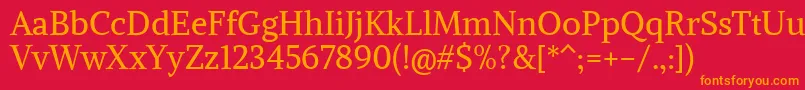 AlikeRegular Font – Orange Fonts on Red Background