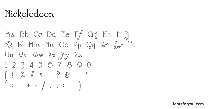 Шрифт Nickelodeon – алфавит, цифры, специальные символы