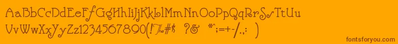 Nickelodeon Font – Brown Fonts on Orange Background