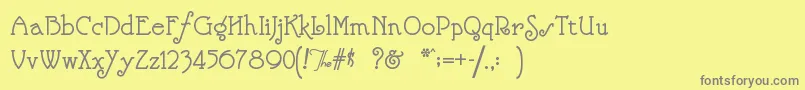 フォントNickelodeon – 黄色の背景に灰色の文字
