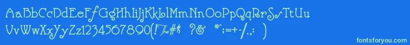 Nickelodeon Font – Green Fonts on Blue Background