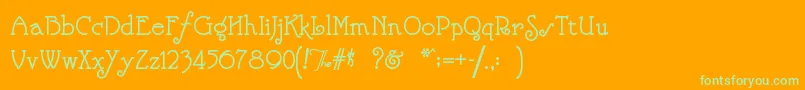 Nickelodeon Font – Green Fonts on Orange Background