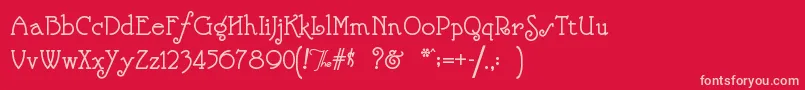 Nickelodeon Font – Pink Fonts on Red Background
