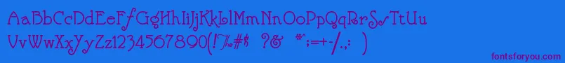 Nickelodeon Font – Purple Fonts on Blue Background