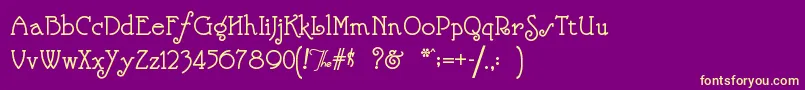 Nickelodeon Font – Yellow Fonts on Purple Background