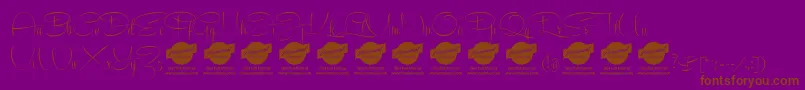 RecordascriptPersonalUseOnly Font – Brown Fonts on Purple Background