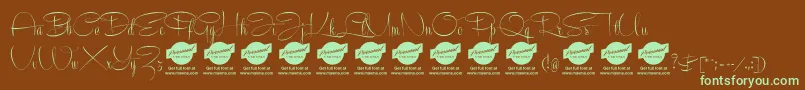 RecordascriptPersonalUseOnly Font – Green Fonts on Brown Background