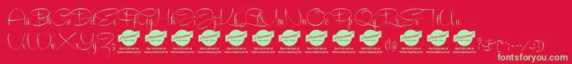 RecordascriptPersonalUseOnly Font – Green Fonts on Red Background