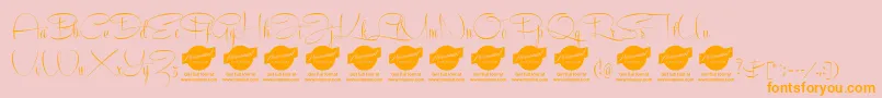 RecordascriptPersonalUseOnly Font – Orange Fonts on Pink Background