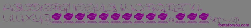 Шрифт RecordascriptPersonalUseOnly – фиолетовые шрифты на сером фоне
