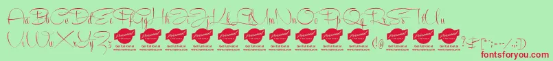 RecordascriptPersonalUseOnly Font – Red Fonts on Green Background