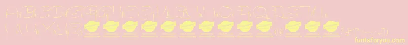 RecordascriptPersonalUseOnly Font – Yellow Fonts on Pink Background