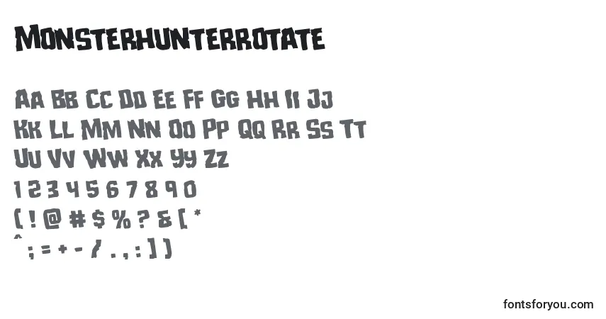 Schriftart Monsterhunterrotate – Alphabet, Zahlen, spezielle Symbole