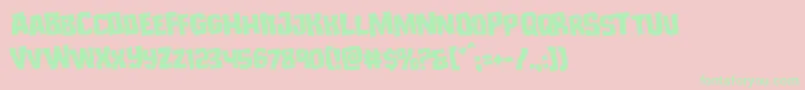 Monsterhunterrotate-Schriftart – Grüne Schriften auf rosa Hintergrund