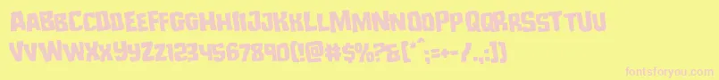 Monsterhunterrotate Font – Pink Fonts on Yellow Background