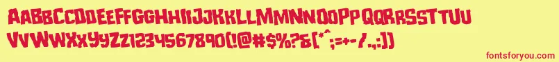 Monsterhunterrotate Font – Red Fonts on Yellow Background