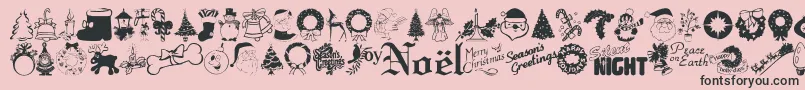 Xmastyme-Schriftart – Schwarze Schriften auf rosa Hintergrund