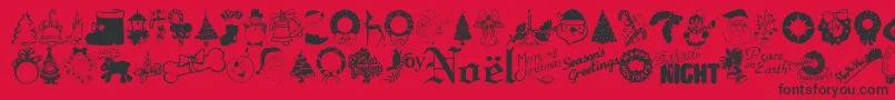 Xmastyme Font – Black Fonts on Red Background