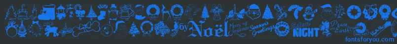 Шрифт Xmastyme – синие шрифты на чёрном фоне