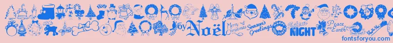 Xmastymeフォントについての詳細 フォントXmastyme – ピンクの背景に青い文字