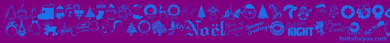 Lisätietoja Xmastyme-fontista Xmastyme-fontti – siniset fontit violetilla taustalla