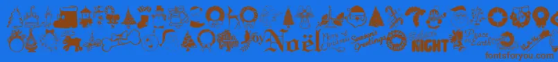 More about Xmastyme Font Xmastyme Font – Brown Fonts on Blue Background