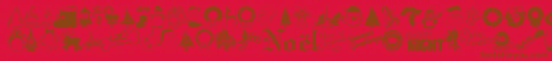 Xmastyme Font – Brown Fonts on Red Background