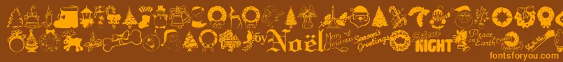 Xmastyme Font – Orange Fonts on Brown Background