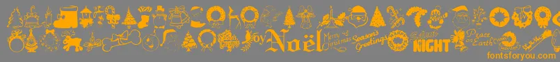 Xmastyme Font – Orange Fonts on Gray Background