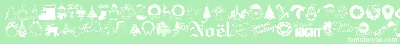 Xmastyme Font – White Fonts on Green Background