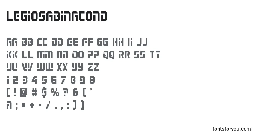 A fonte Legiosabinacond – alfabeto, números, caracteres especiais