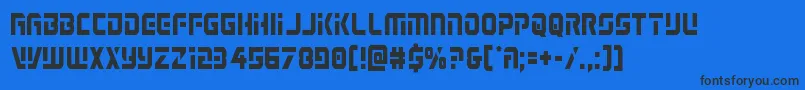 Legiosabinacond-Schriftart – Schwarze Schriften auf blauem Hintergrund