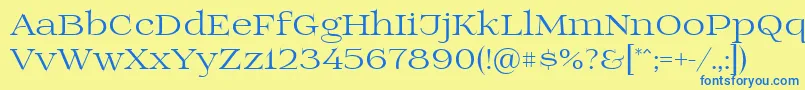 Prida01 Font – Blue Fonts on Yellow Background