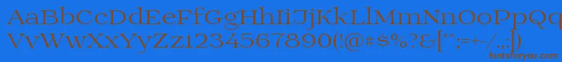 Prida01 Font – Brown Fonts on Blue Background