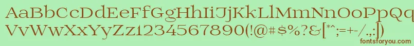 Prida01 Font – Brown Fonts on Green Background