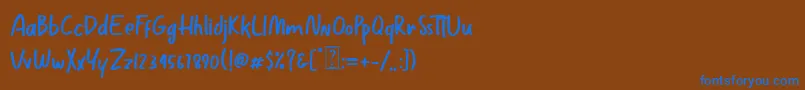 Lisätietoja Boombox-fontista Boombox-fontti – siniset fontit ruskealla taustalla