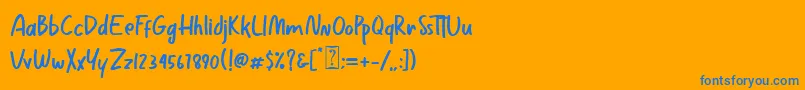 フォントBoombox – オレンジの背景に青い文字