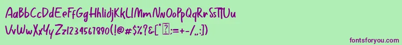 Boombox Font – Purple Fonts on Green Background