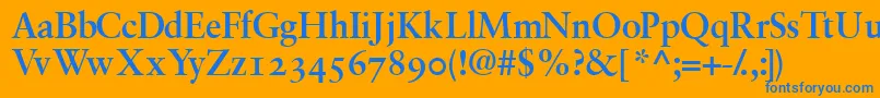 GaramondrepriseossskBold Font – Blue Fonts on Orange Background