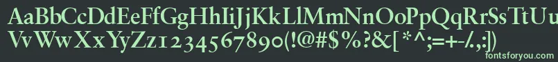 フォントGaramondrepriseossskBold – 黒い背景に緑の文字