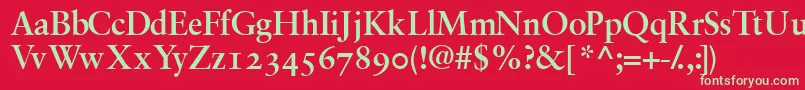 GaramondrepriseossskBold Font – Green Fonts on Red Background